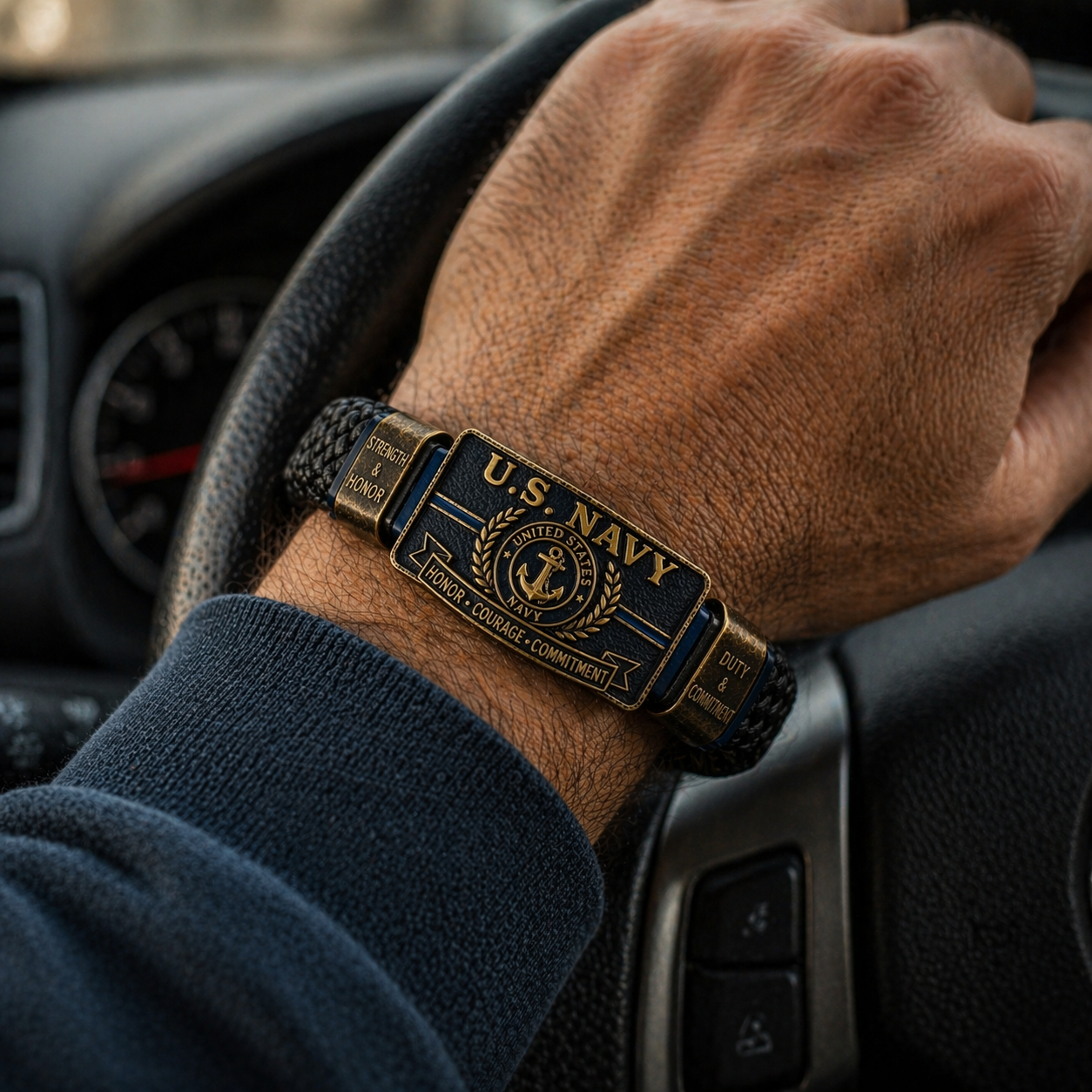 U.S. NAVY “Honor • Courage • Commitment” Bracelet