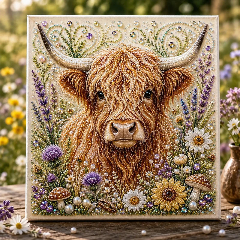 ArtisanGlow – Premium Highland Cow Bead Art Set