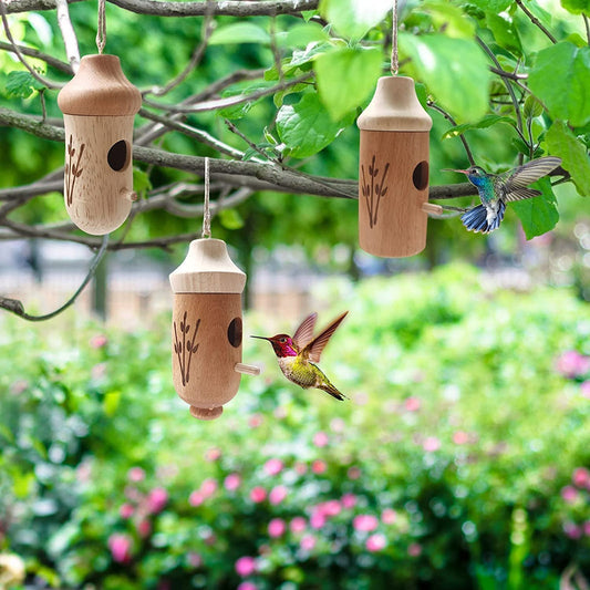 NatureSip – Wooden Hummingbird Feeder for Garden Lovers