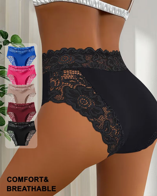 SilkenCharm – Delicate Lace Mid-Rise Panties