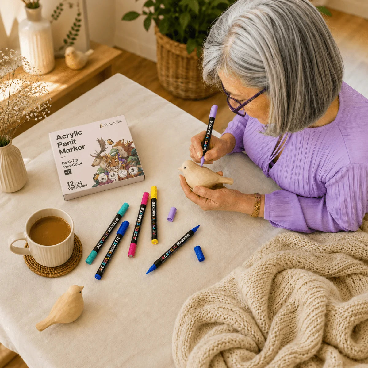 CraftedWings – Hand-Carved Wooden Bird Set