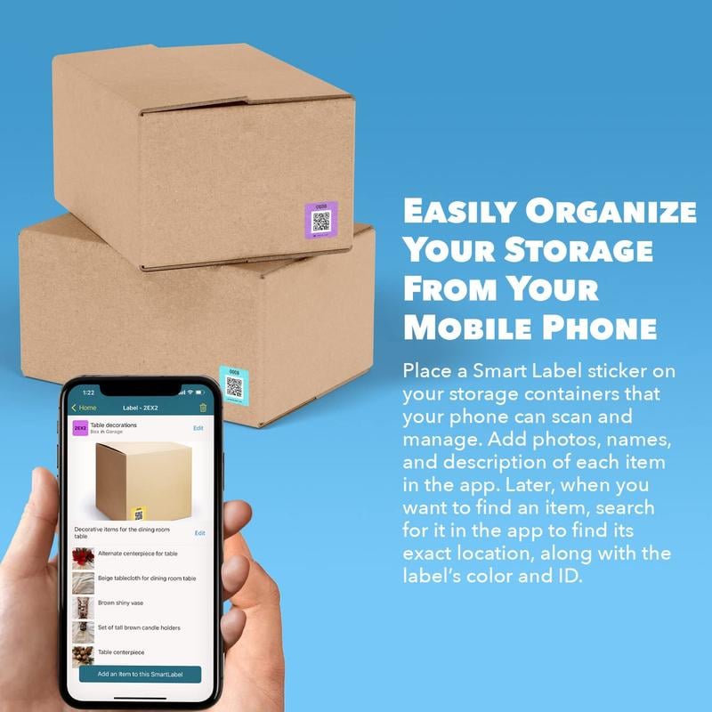 Original Color-Coded Scannable QR Labels (48 Pack)