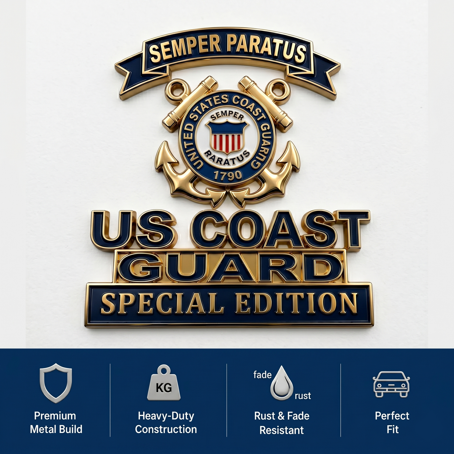 🇺🇸 Last Day Promo: 49% OFF 🎖️-US Coast Guard Semper Paratus Car Emblem Metal Badge - ✈️Buy 2 Free Shipping Today!