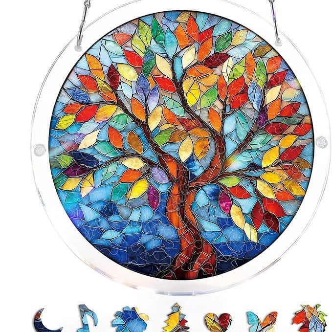 EmeraldFlame – Acrylic 80 Pcs Suncatcher Puzzle