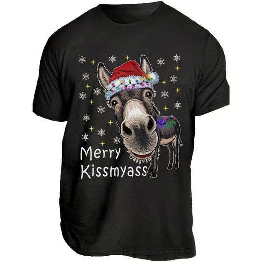 KissMyAss - Funny Donkey Christmas T-Shirt