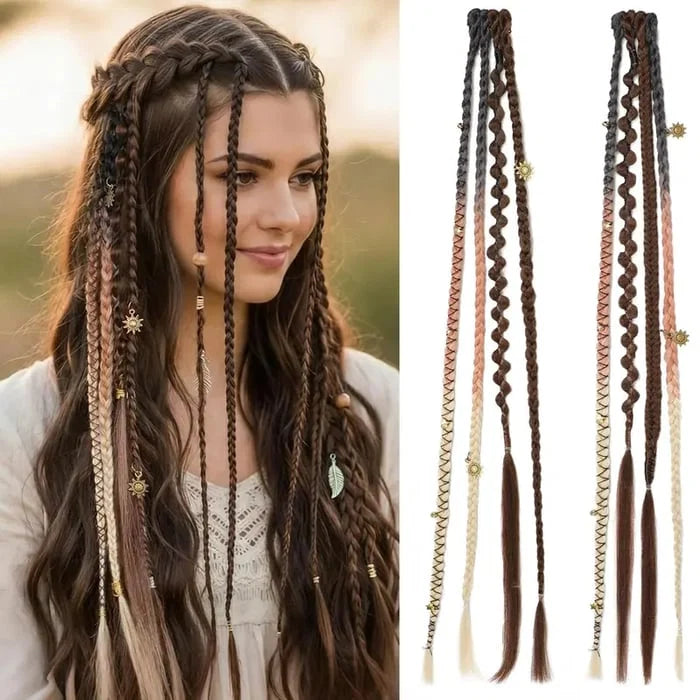 BohoGlow – Beaded Clip-In Braids