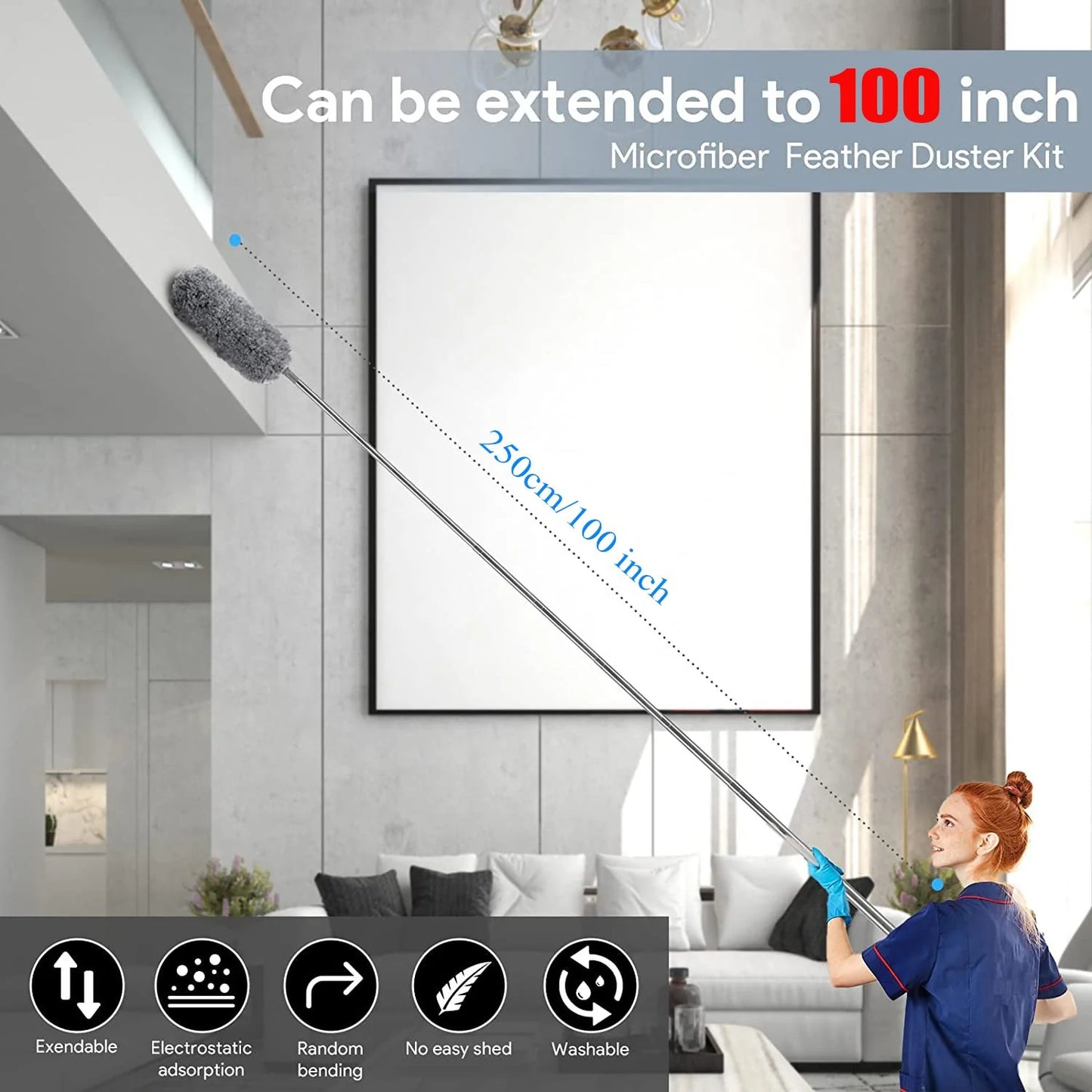 DustEase – Retractable Microfiber Duster