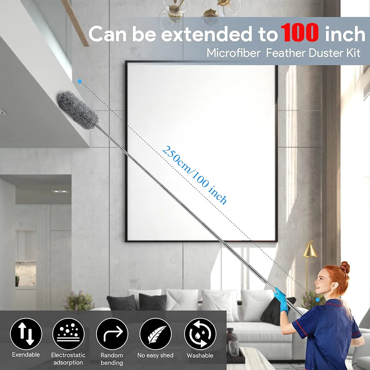DustEase – Retractable Microfiber Duster