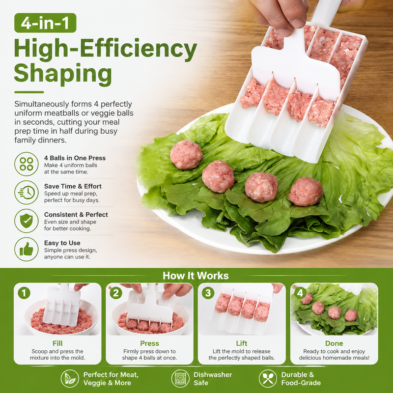 MeatballPro – 4-In-1 Quick Meatball & Rice Ball Maker