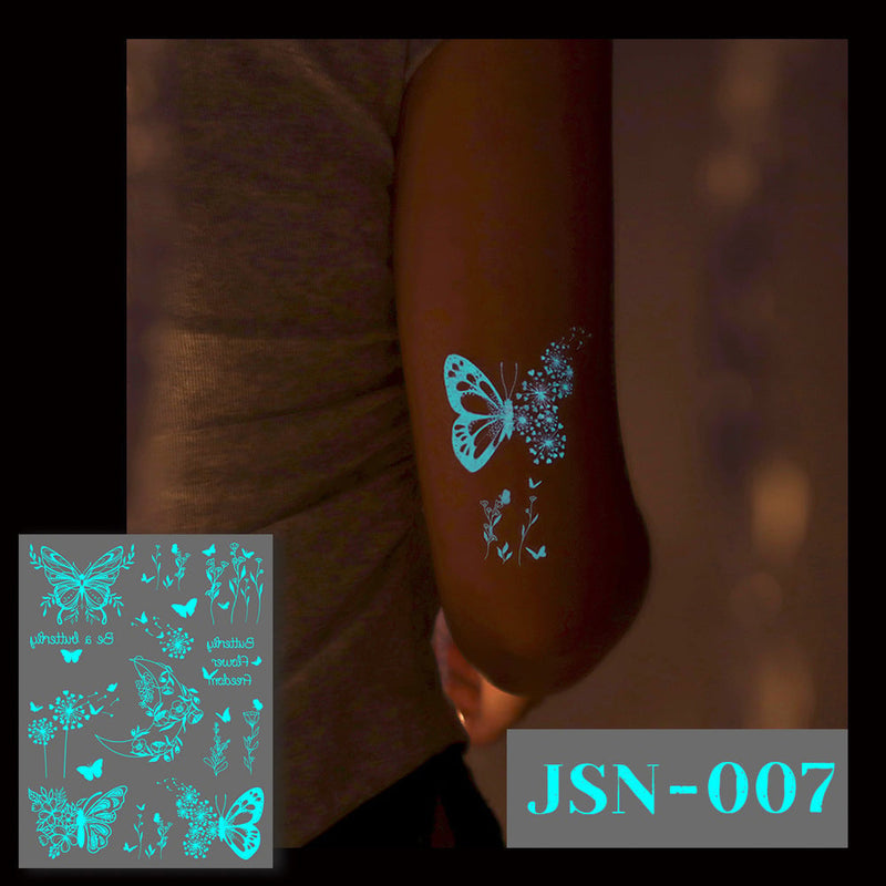 NeonFlutter – Luminous Butterfly Temporary Tattoo Stickers