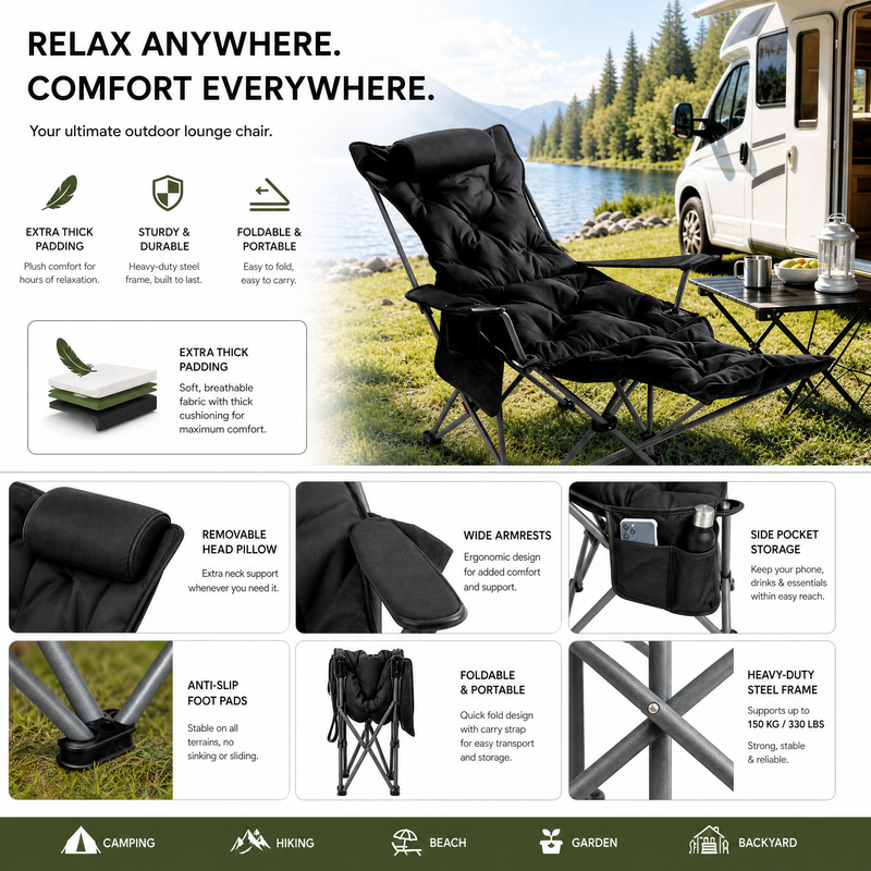 RelaxTrail – Adjustable Outdoor Folding Lounge Chair