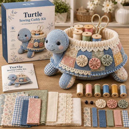 SewCottage – DIY Vintage Patchwork Sewing Caddy