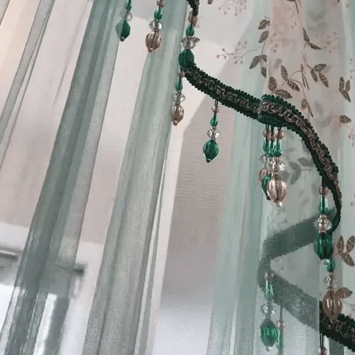 Bloomveil – Floral Embroidery Door Curtain