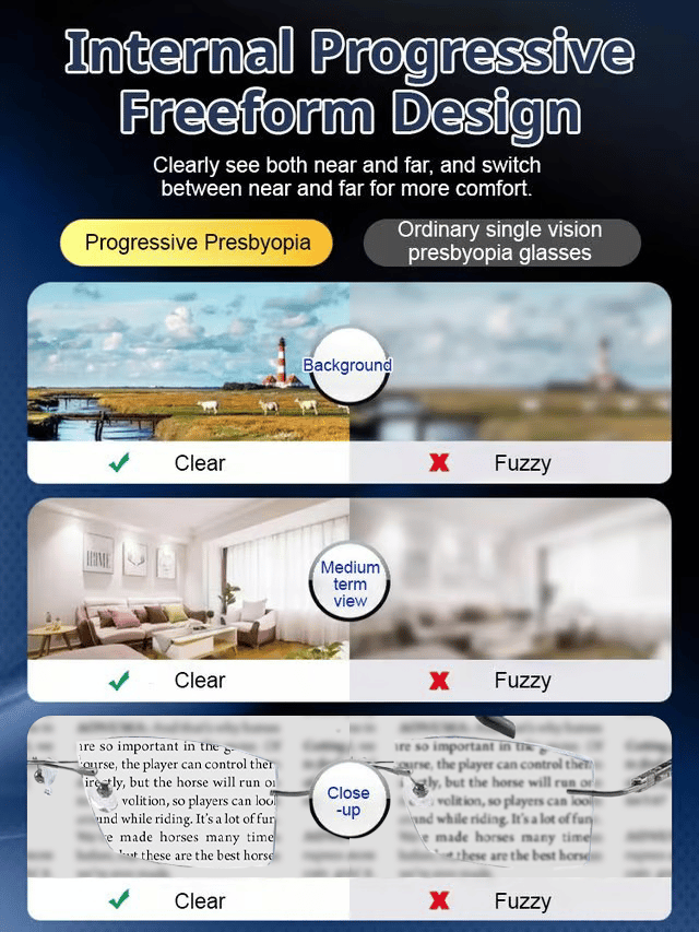 💥⏰✨Color-changing Anti-blue Light Presbyopia Glasses