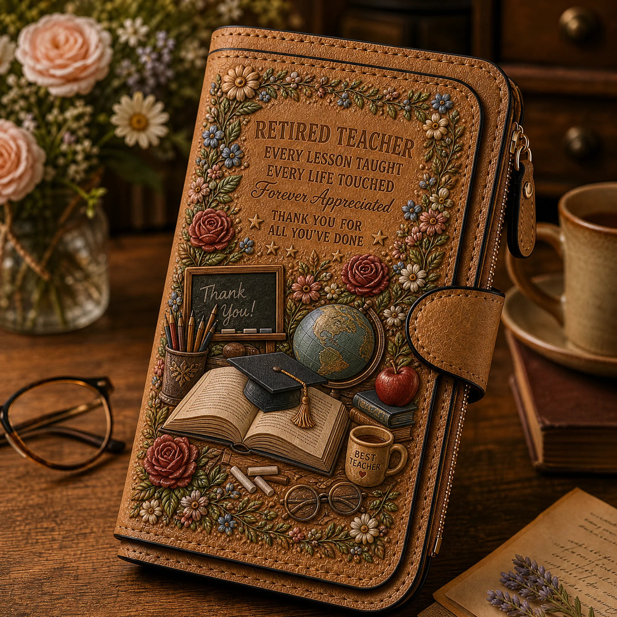 HealingBloom – Floral Retirement Gift Wallet