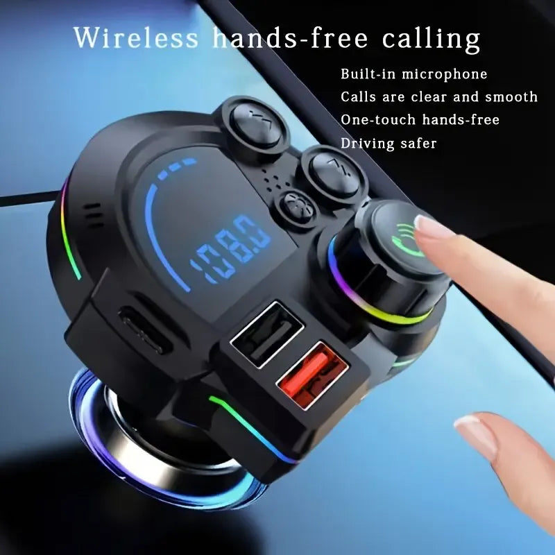 AutoPulse – Wireless Car Audio & Charging Adapter with RGB lights