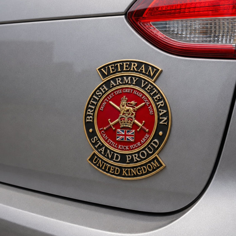 VeteranCrest – British Army “Stand Proud” Tribute Metal Car Emblem