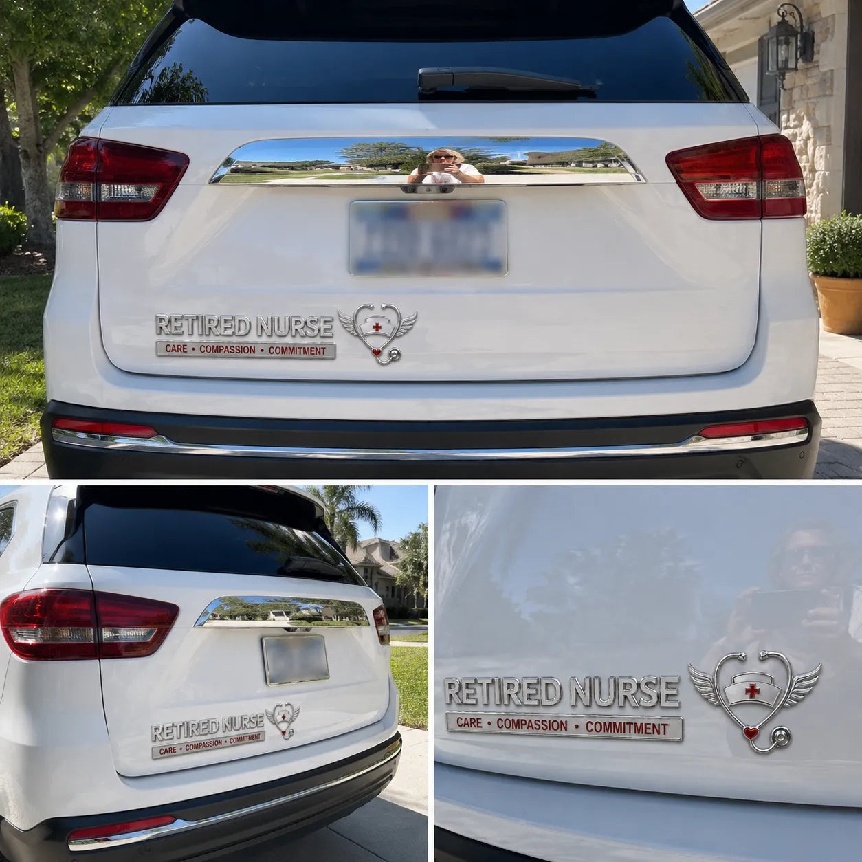 HonorRide – Retired Nurse Tribute Metal Car Emblem