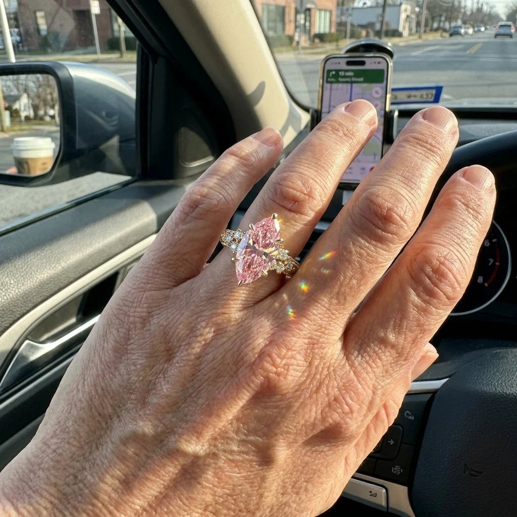 BlushAura – Vintage Marquise Ring