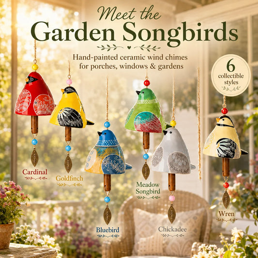 ChimeCrest – Hand-Painted Resin Bird Wind Chime