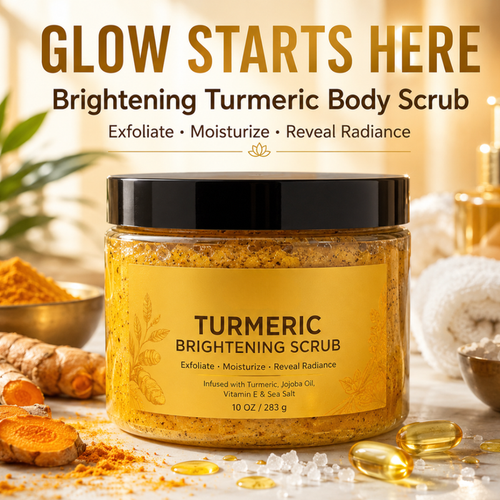 GlowAura – Turmeric Brightening Body Scrub