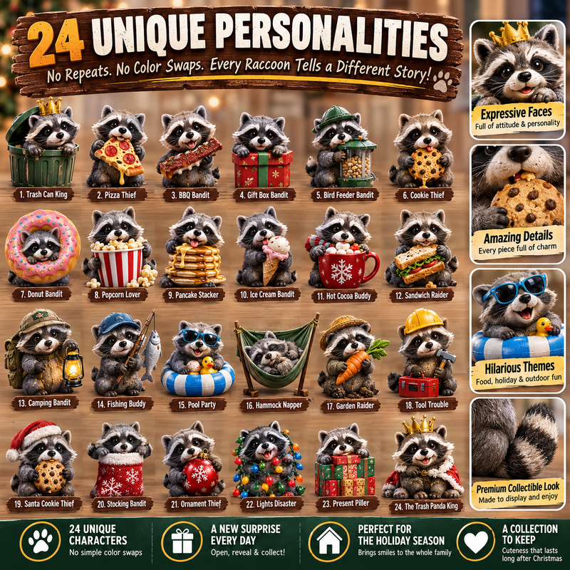 RaccoonJoy – 24-Day Mischievous Raccoon Advent Calendar