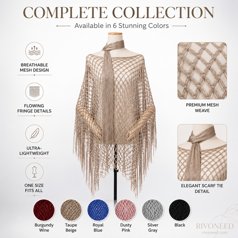 SunDrape – Flowy Tassel Crochet Beach Cover Up