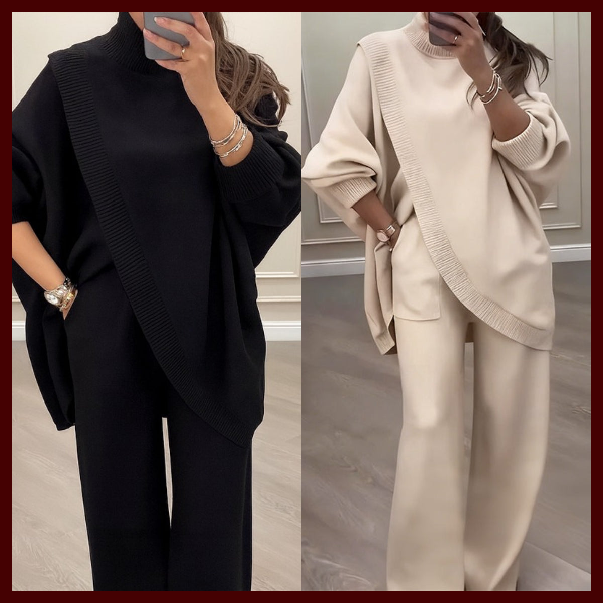 TranquilThreads - Oversized Knit Set – Casual Sophistication
