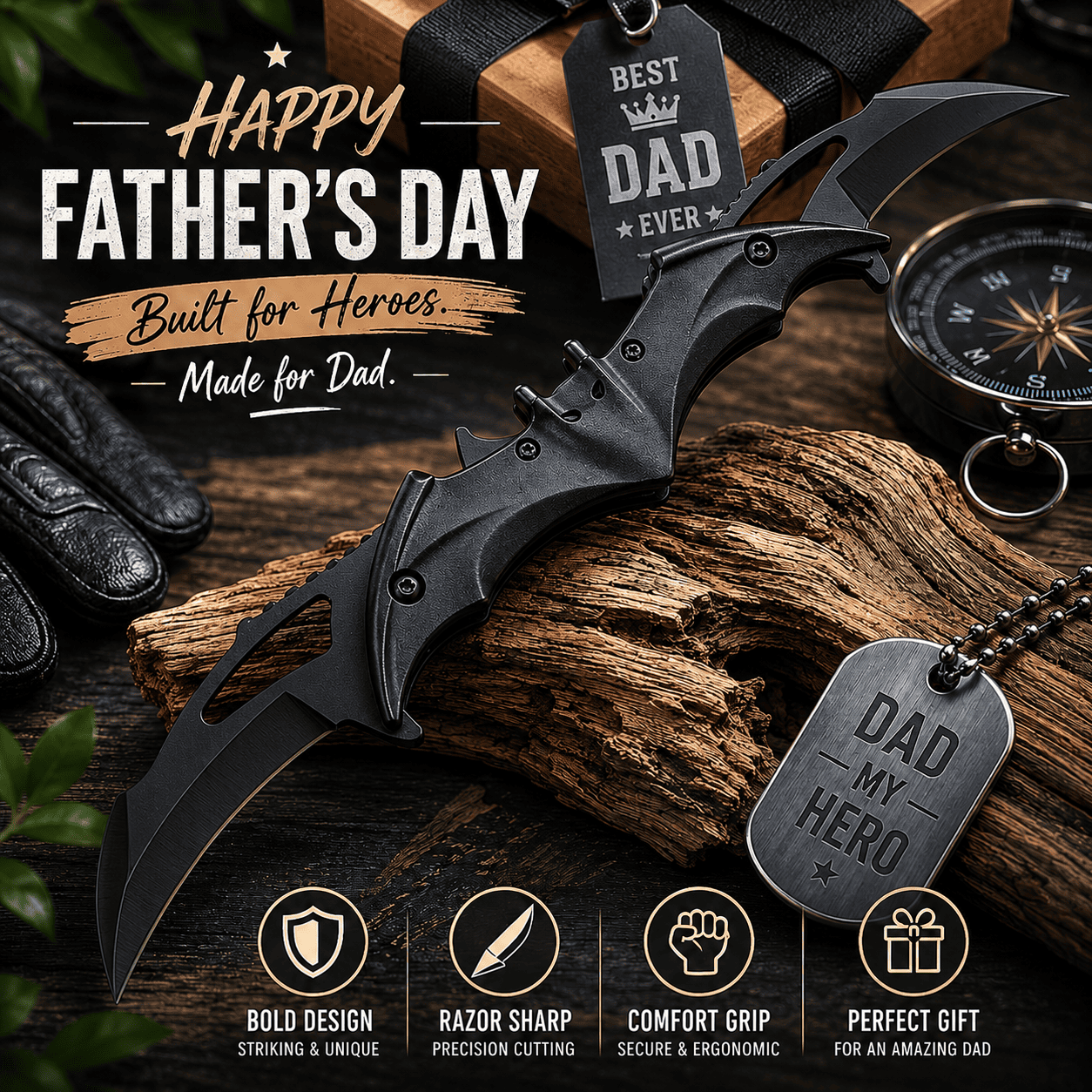 🎁 Father’s Day 50% OFF🔥Dual Blade Tactical Folding Knife