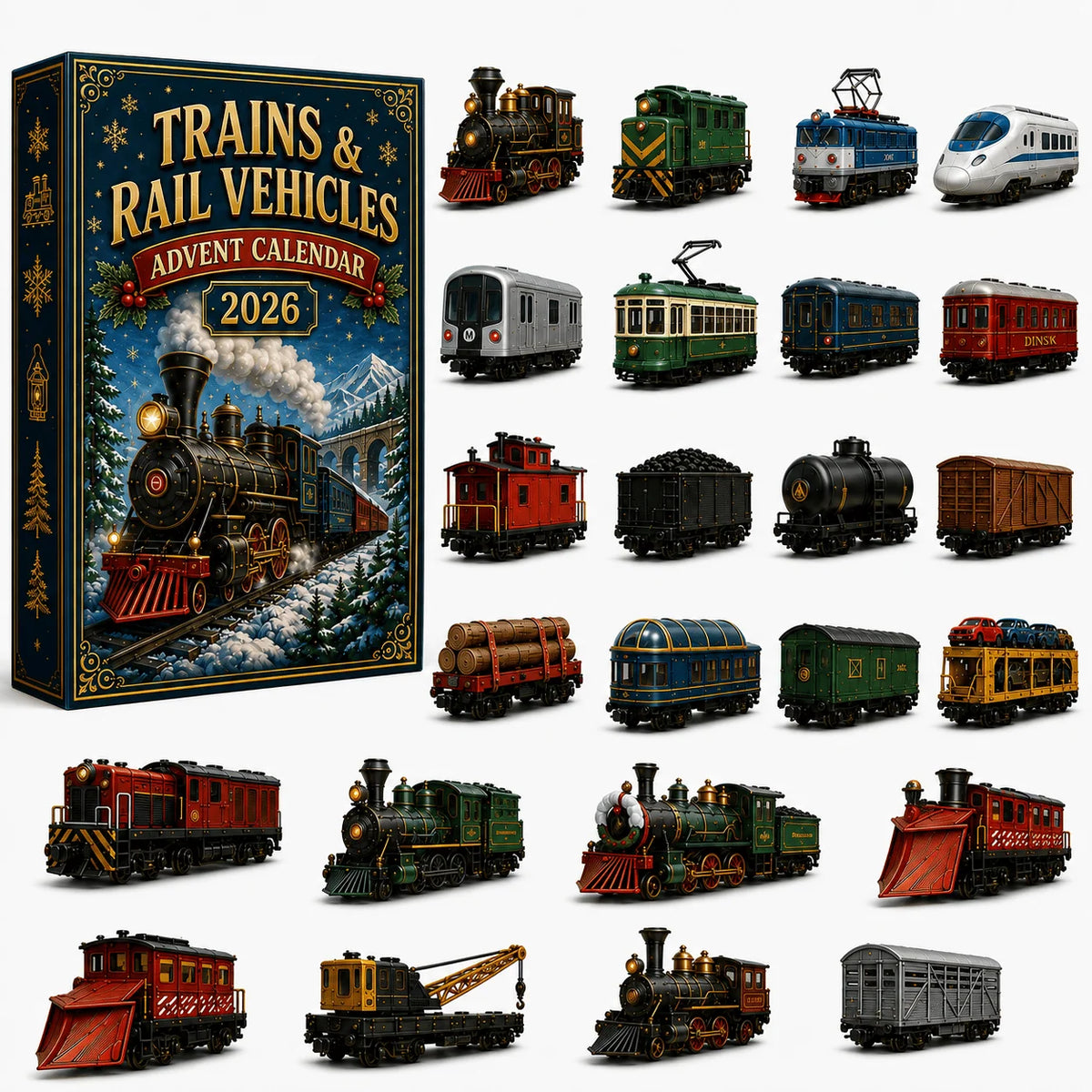 RailCrest – 24-Day Trains & Rail Vehicles Advent Calendar 2026