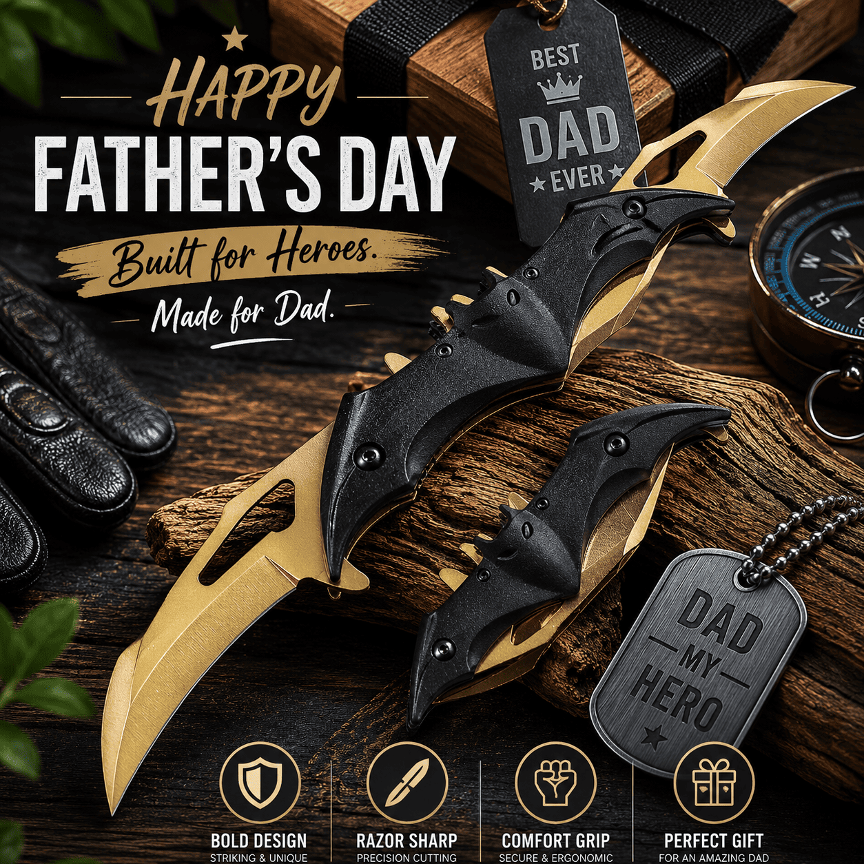 🎁 Father’s Day 50% OFF🔥Dual Blade Tactical Folding Knife