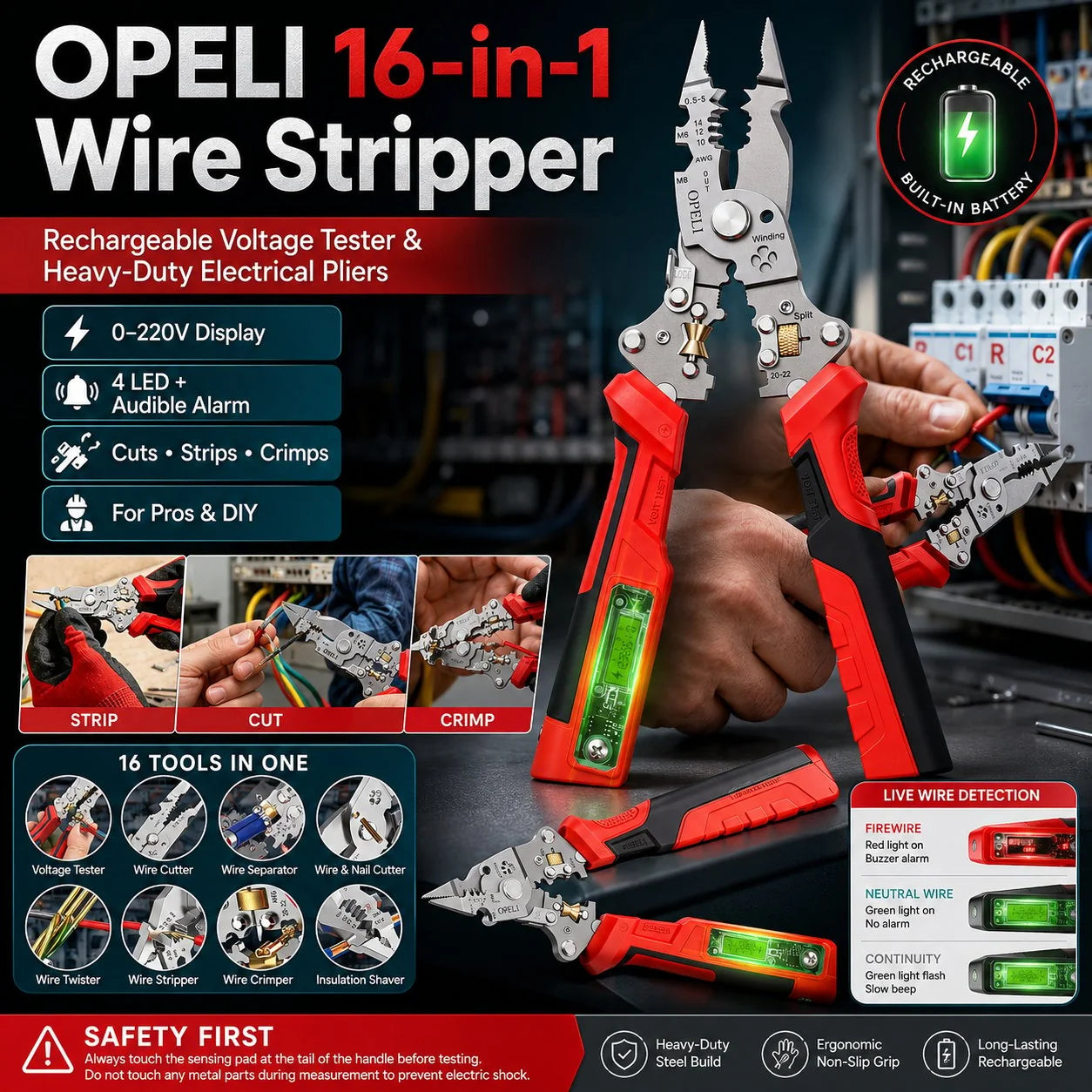 VoltPro | 16-in-1 Electrical Pliers Tool