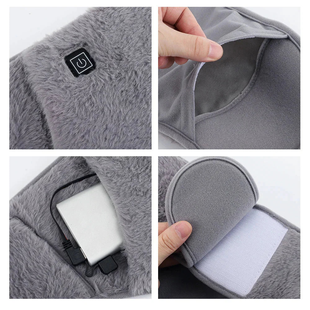 3 Levels Electric Graphene Heating Pad Cold - Proof Uterine Belt Cold - Proof Hand Waist Warming Pad USB Recharging Abdominal Warmer - Ammpoure