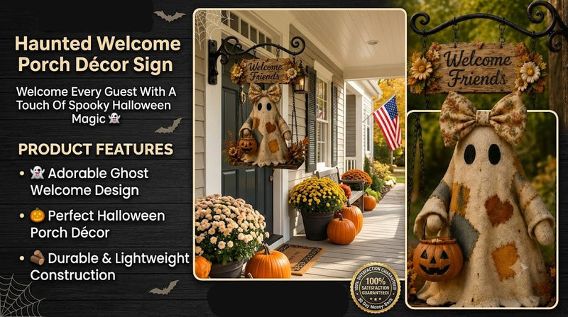 GhostGreet – Haunted Welcome Porch Décor Sign