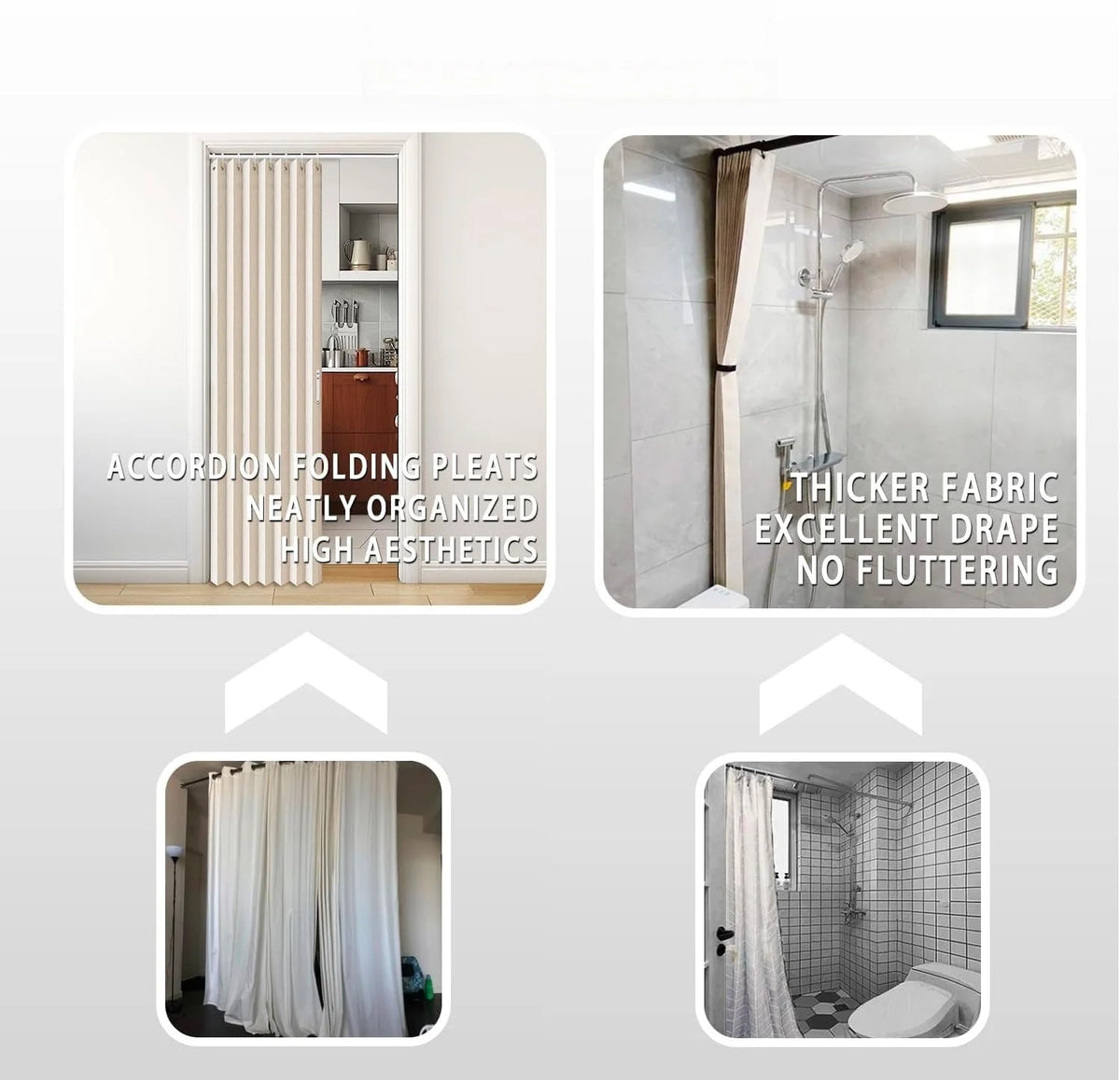 EleganceFold – Faux-Linen Pleated Door Partition