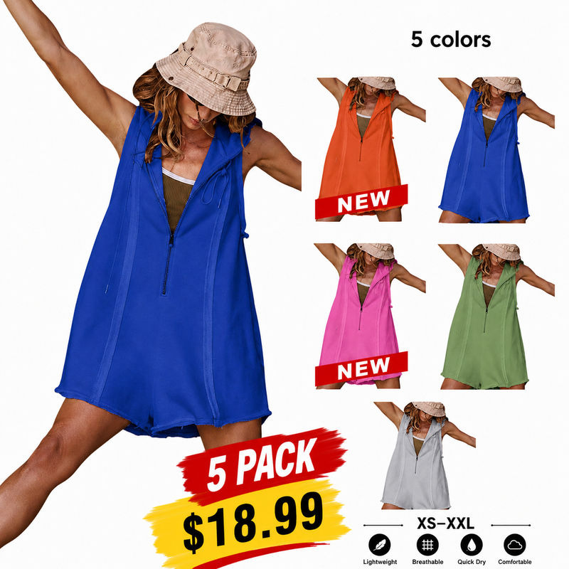 ActiveEase – Half-Zip Hooded Summer Romper