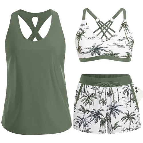 AquaFlex – 3-Piece Tummy Control Tankini Set