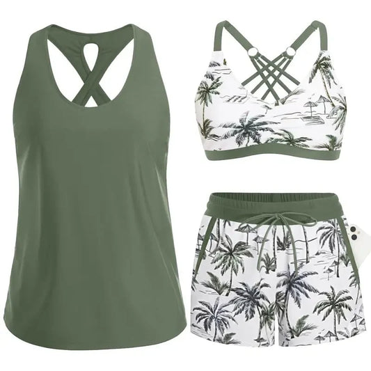 AquaFlex – 3-Piece Tummy Control Tankini Set