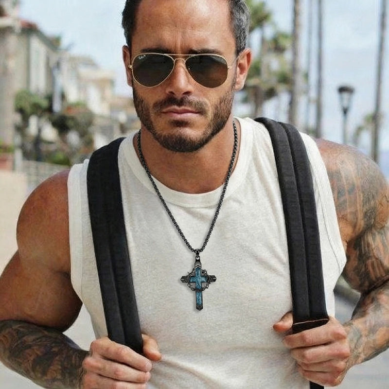 FaithStone – Turquoise Cross Necklace