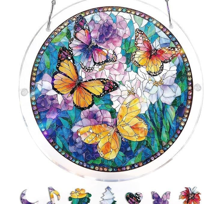 EmeraldFlame – Acrylic 80 Pcs Suncatcher Puzzle