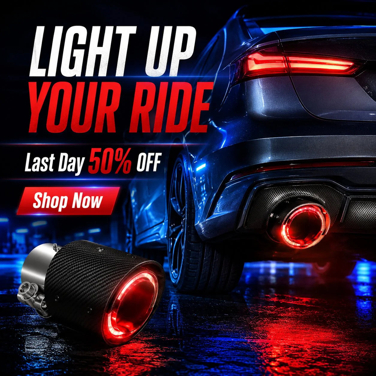TurboFlare – Premium Carbon Fiber LED Exhaust Pipe