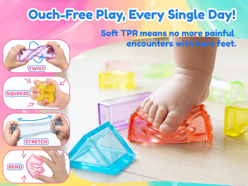 JelliCraft – 40-Piece Soft Sensory Building Blocks