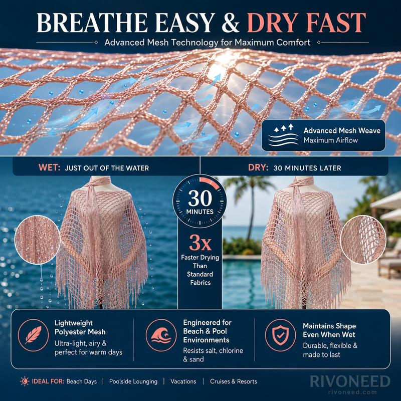 SunDrape – Flowy Tassel Crochet Beach Cover Up