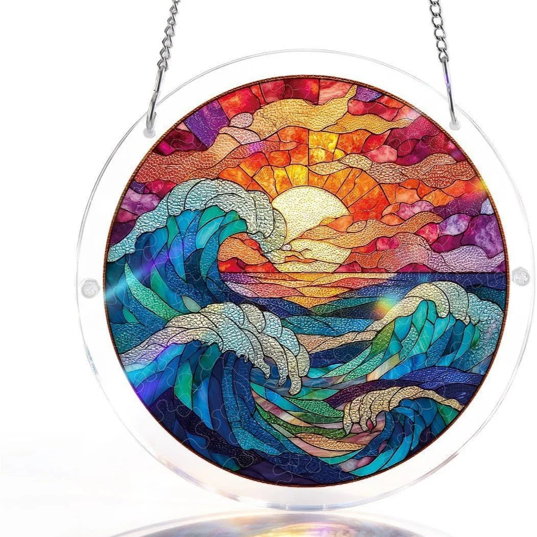 EmeraldFlame – Acrylic 80 Pcs Suncatcher Puzzle