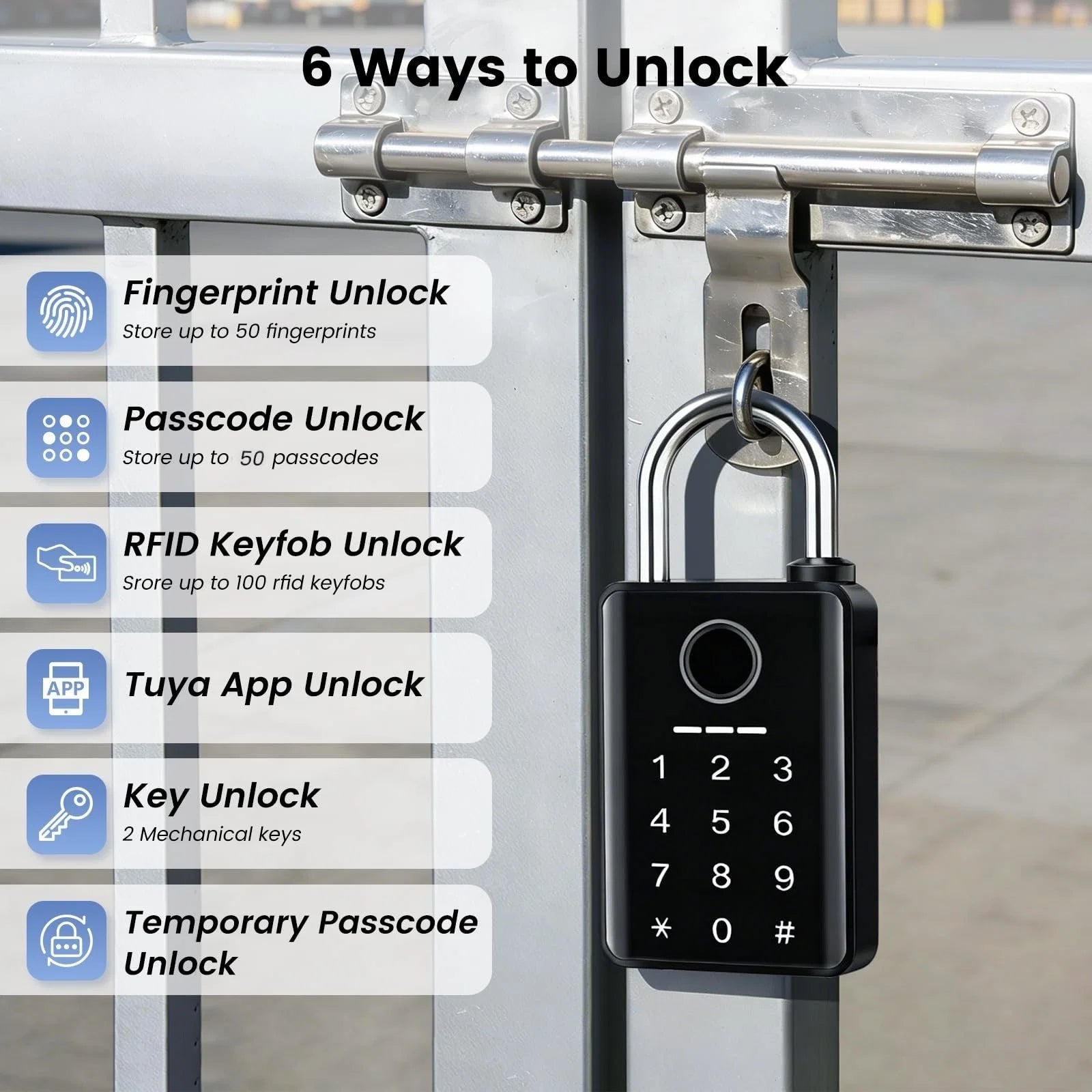 GateShield – Premium Fingerprint Security Gate Lock