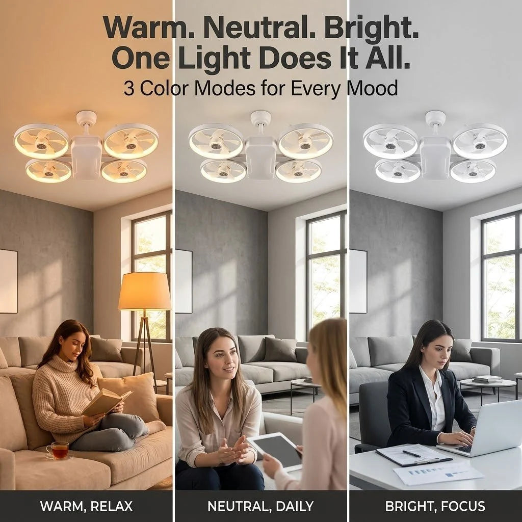 AeroLuxe – Foldable Blade Ceiling Fan Light