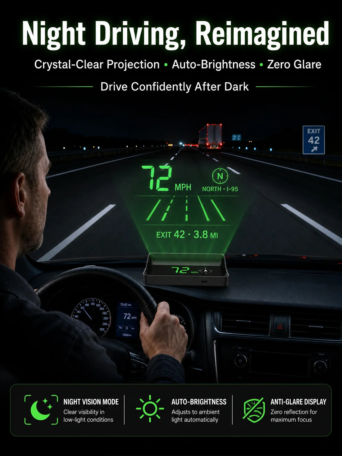 DriveSight – Smart GPS Head-Up Display Speedometer