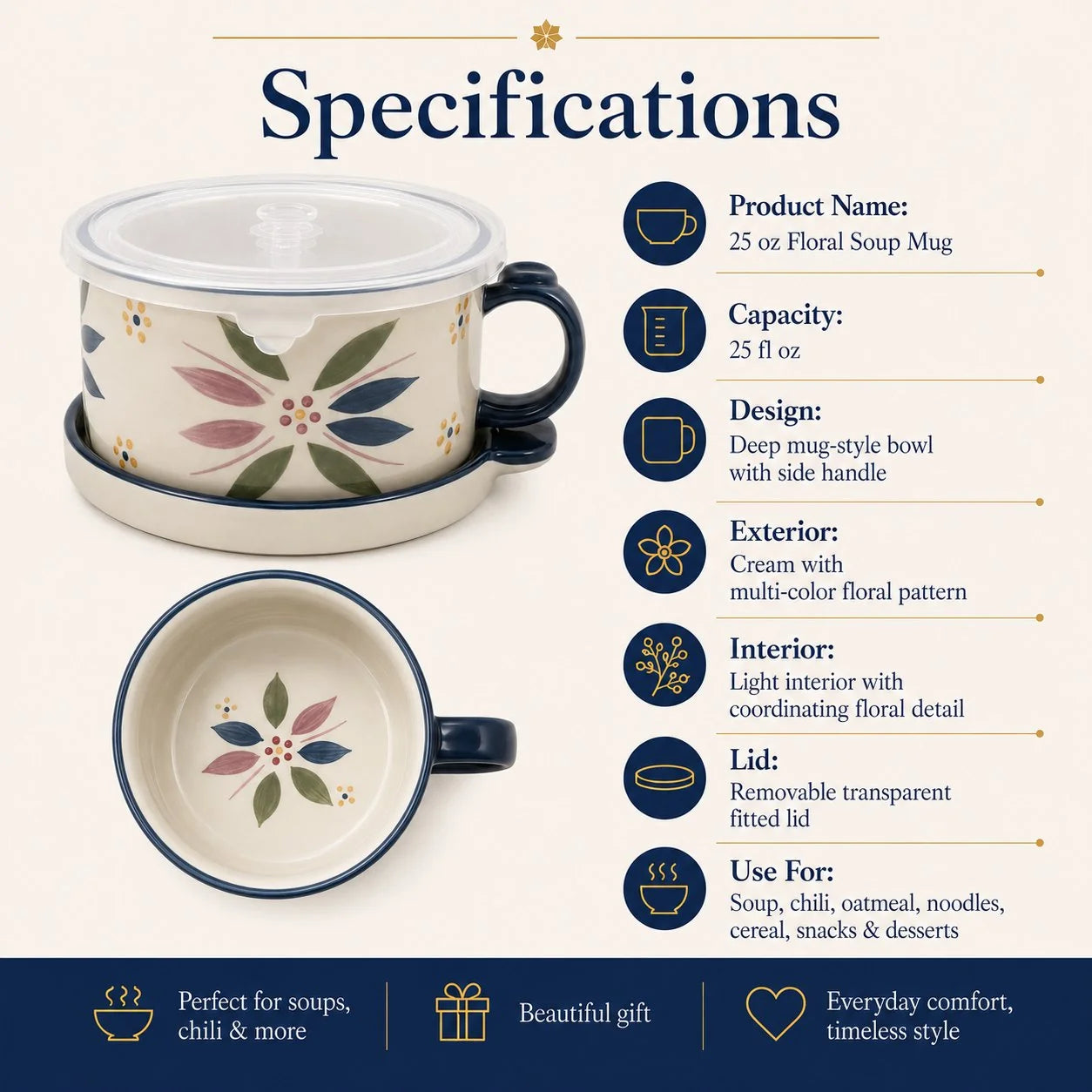 BloomBowl – Floral Handled Soup Mug