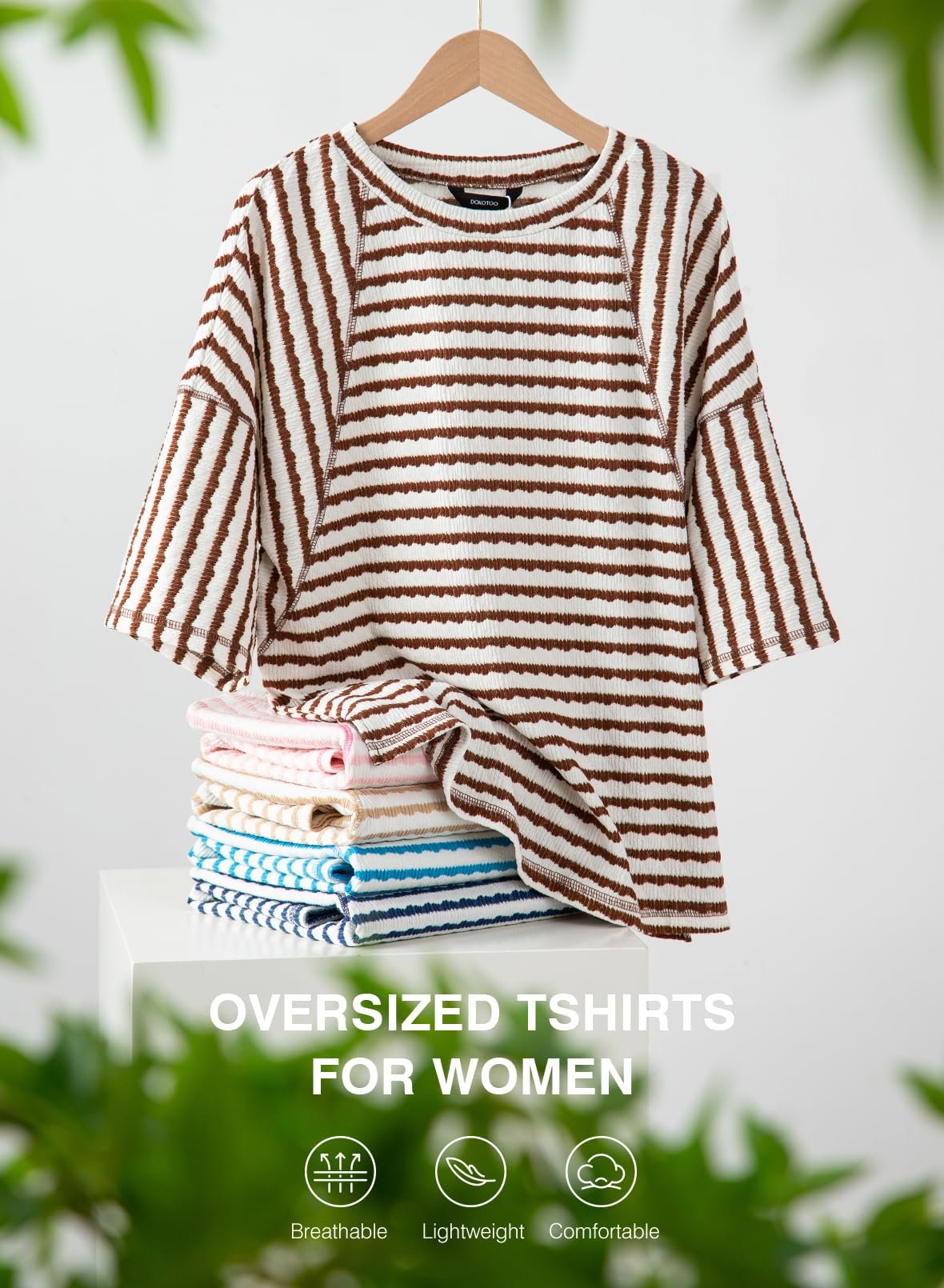 🔥New Arrival 50% OFF🔥Womens Summer Tops Oversized Tshirts for Women Striped Color Block Short Sleeve T Shirts Crewneck Casual Tee Blouses