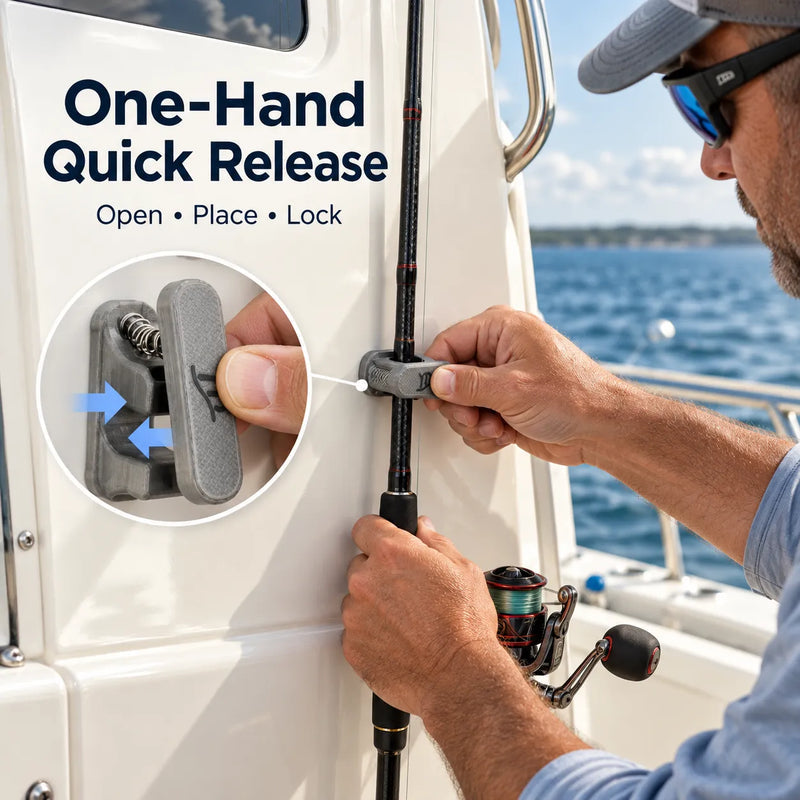RodMate – Compact Spring-Release Fishing Rod Holder